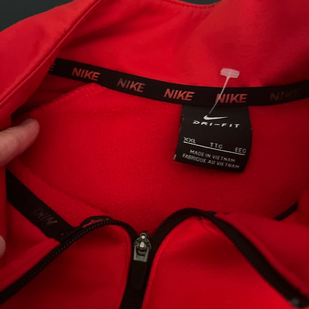 Nike Red Lightweight Quarter-Zip Jacket Mens 2XL - Picture 4 of 4